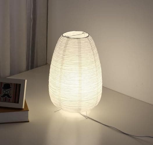 CMHSYTKE Small Rice Paper Lamp, Japanese Lamp Lantern Table Lamp, Paper Table Lamp, Lantern Lamps for Desk Bedrooms Bedside Night Light (Tower) thumbnail 6