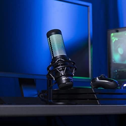 HyperX QuadCast S – RGB USB Condenser Microphone for PC, PS4, PS5 and Mac, Anti-Vibration Shock Mount, 4 Polar Patterns, Pop Filter, Gain Control, Gaming, Streaming, Podcasts, Twitch, YouTube, Discord thumbnail 9