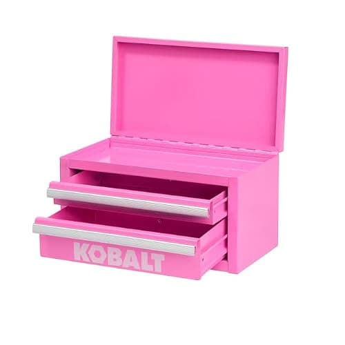 Mini 2-Drawer Bubble Gum Pink Steel Tool Box thumbnail 3