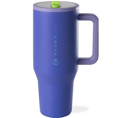 HydroJug Traveler - 40 oz Water Bottle with Handle & Flip Straw - Fits in Cup Holder, Leak Resistant Tumbler-Reusable Insulated Stainless Steel & Rubber Base - Gifts for Women & Men, Lime Rickey - Image 1