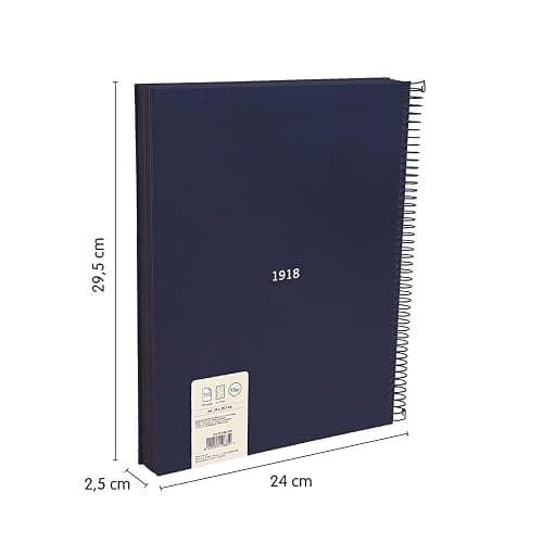 MILAN® Cuaderno A4 con tapa dura, papel cuadriculado (5 x 5 mm), 120 hojas de 95 gr/m², colección goma 430, azul - Papel cuadriculado - Azul marino thumbnail 2