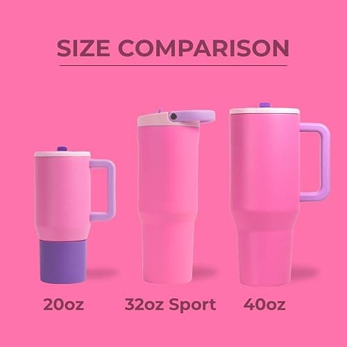 HydroJug Sport - Stainless Steel Tumbler with Straw, Vacuum Insulated, 32oz Leakproof Water Bottle, Ergonomic Design, Reusable, Dishwasher Safe, Rubber Base, Durable for Gym or Outdoors, Pink Sugar thumbnail 5