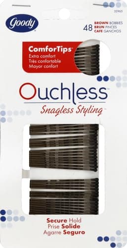 Goody SlideProof Bobby Pins, 48 Ct, Brunette Brown, High Gloss Bobby Hair Pins for Styling, Lock In Style, Comfortable, Pain-Free Styling Accessories for Women & Men, All Hair Types thumbnail 2