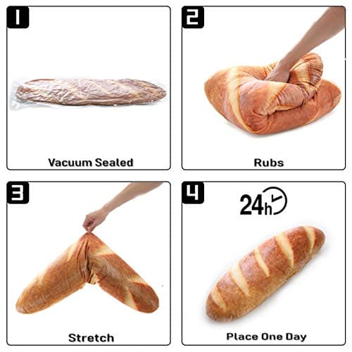Levenkeness 3D Simulation Bread Plush Pillow,Soft Butter Toast Bread Food Pillow Lumbar Back Cushion Stuffed Toy for Home Decor 39.3" thumbnail 7