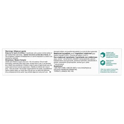 Tom’s of Maine Whitening Plus Deep Clean Toothpaste – Natural Whitening with Plant-Based Cleansers, Enamel-Safe, Fights Plaque, Freshens Breath, No Artificial Flavors, Peppermint, 85mL thumbnail 3