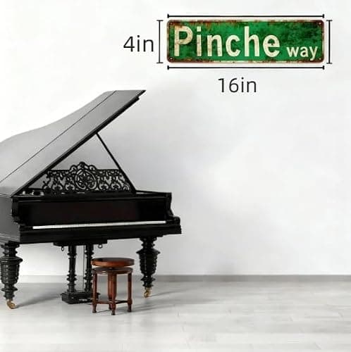 Vintage Metal Pinche Way Street Sign - 4''x16''in Wall Art Decoration - Retro Tin Ben Dover Lane Room Home Bar Pub Cafe Decor Signs thumbnail 5