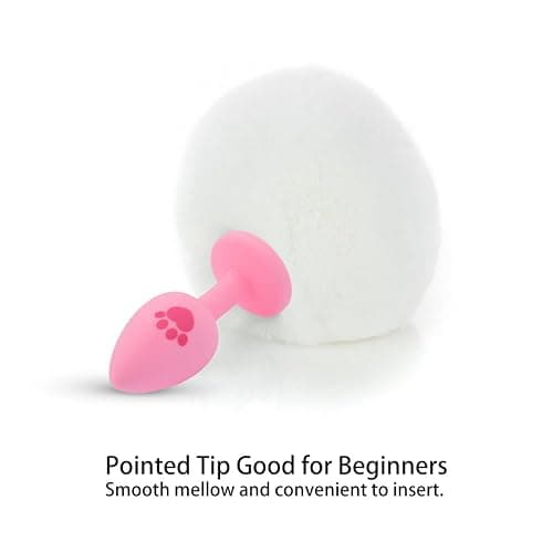 Tabuy Bunny Tail Anal Butt Plug Anal Silicone Anal Plug Fluffy Rabbit Tail Sex Toys Cute Sexy Cosplay Adult Games for Men or Women (White) thumbnail 2