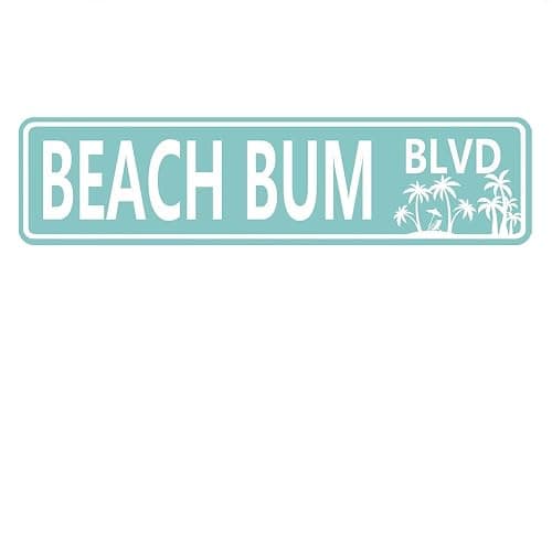 LQNMPPH Beach Bum BLVD Street Sign, Beach Bum BLVD Wall Decor for Home Office Bedroom Driveway Garage Man Cave Plaque Quality Metal Sign 16x4 Inch - Image 1