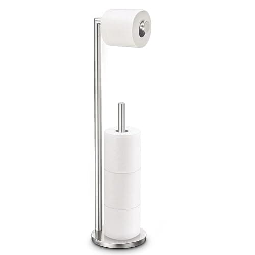 Toilet Paper Holder Stand, Toilet Paper Stand Brushed Nickel, Free Standing Toilet Paper Holder, Toilet Paper Storage by Bathth - Image 1