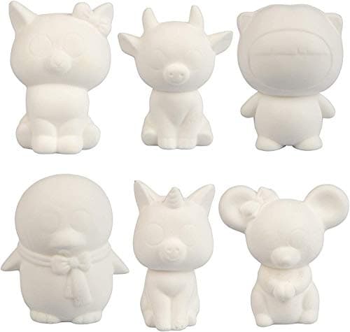DIY Jumbo Animal Squishies 3.5" -6" (12pc) & Fabric Paint (12 Bottles) Combo Pack- White Kawaii Slow Rising Squishy Toys for Drawing, Painting, Decorating - Scented Stress Relief Craft thumbnail 7