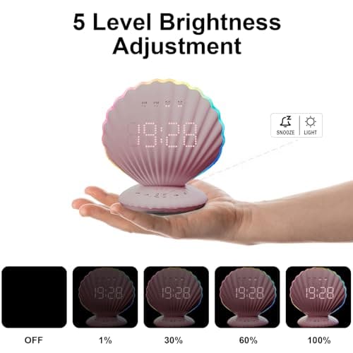 CHOUYONL Alarm Clock for Heavy Sleepers,Bluetooth Speaker with LED Light thumbnail 9