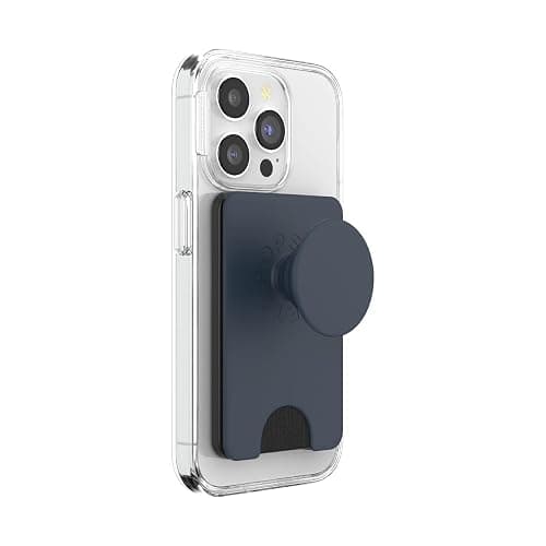 PopSockets Phone Wallet with Expanding Grip and Adapter Ring for MagSafe, Phone Card Holder, Wireless Charging Compatible, Wallet Compatible with MagSafe - Navy Blue thumbnail 2