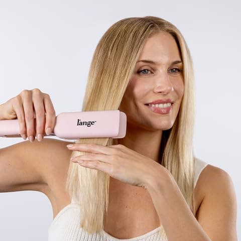 L'ANGE HAIR Le Titane 1.75” Titanium Flat Iron Hair Straightener and Curler 2 in 1 | Best Curling Flat Iron for All Hair Types | Dual Voltage Flat Iron for Travel | Hair Straightening Irons - Blush 1.75" thumbnail 6