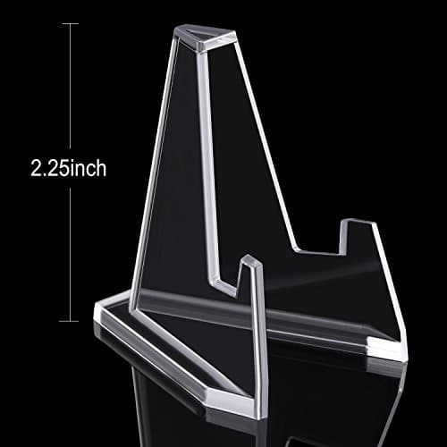 Boao 12 Pack Acrylic Card Stand Mini Easel Display Holder,Clear,2.24 Inch | Thick Plastic Stands Compatible with PSA Graded Sports Cards, Baseball Trading Collectibles Holder, Challenge Coins Showcase thumbnail 2