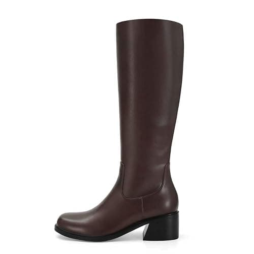 SOVANYOU Women's Knee High Boots Square Toe Chunky Block Heel Riding Boots with Side Zipper Comfortable Stylish Low Heel Tall Boot thumbnail 5