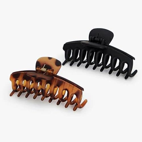 Kitsch Large Hair Clips For Women - Durable Recycled Plastic Claw Clips for Styling & Updos | Secure All-Day Hold, Comfortable Fit - Black & Tortoise | Ideal Gifts for Women, 2pcs thumbnail 6