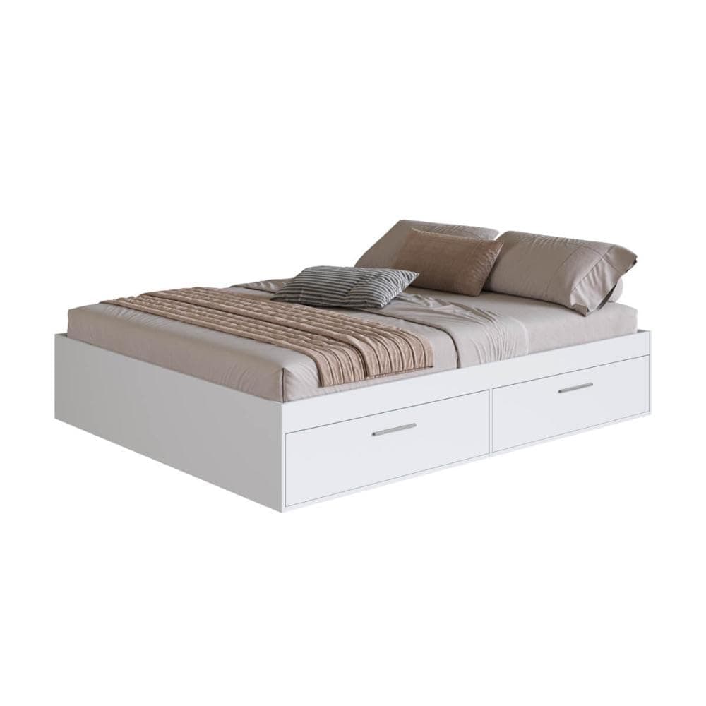 Cama Casal Queen com 4 Portas Basculantes Ct1160 200x160cm Branco - Art In Móveis - Image 1
