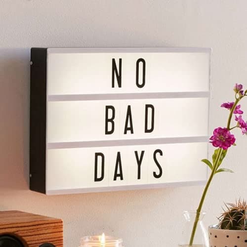 Northpoint Cinema Style 10-LED Home Decor Large Light Box with 109 Letters and Characters, Wall Mounted or Tabletop, Battery or USB Powered, White - Large thumbnail 2