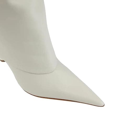 Vertundy Women's Fold Over Boots - Pointed Toe Stiletto Heel Slip On Knee High Boot Fashion Sexy Dress Boot thumbnail 2