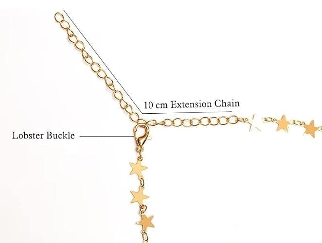 Blue Drop Gold Plated Star Necklace For Women Star Choker Necklace Simple Statement Jewelry Gift thumbnail 3