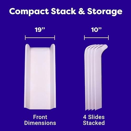 Stairslide 4-Pack Modular Indoor Slide for Home Staircases, White - Stair Attachment Ramps for Kids with Non-Slip Grip Bottom, Easy to Store, No Installation Needed thumbnail 4