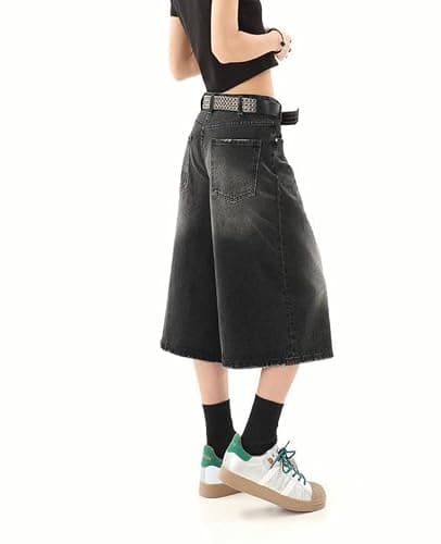 Cropped Y2k Baggy Jean Shorts Jorts Y2k Hip Hop Shorts Skater Jeans Grunge Jorts Aesthetic Pants thumbnail 5
