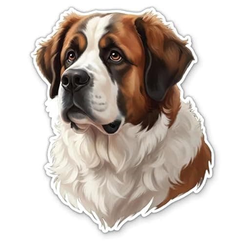 Saint Bernard Sticker - for Water Bottle Phone Car Tumbler Laptop - St Bernard Dog Decal - Waterproof Vinyl - 3" - Image 1