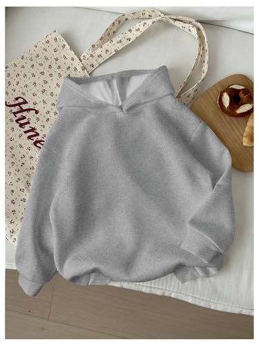 WDIRARA Girl's Cherry Graphic Hoodie Long Sleeve Hooded Sweatshirt Cute Pullovers Tops Grey 12Y thumbnail 2