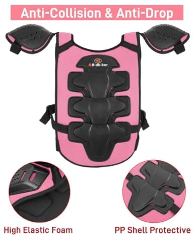 Kids Dirt Bike Gear Armor Vest Suit, Motorcycle Chest Protector with Knee Elbow Pads, Youth Riding Protective Gear for Motocross Cycling Skating Ski Off-Road (Pink) thumbnail 4