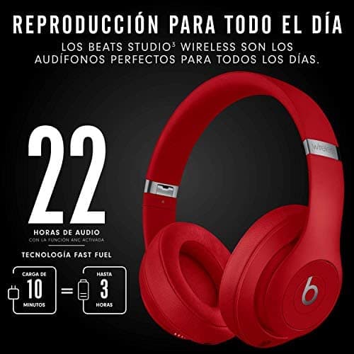 Beats Studio3 Wireless Noise Cancelling Over-Ear Headphones - Apple W1 Headphone Chip, Class 1 Bluetooth, 22 Hours of Listening Time, Built-in Microphone - Red thumbnail 4