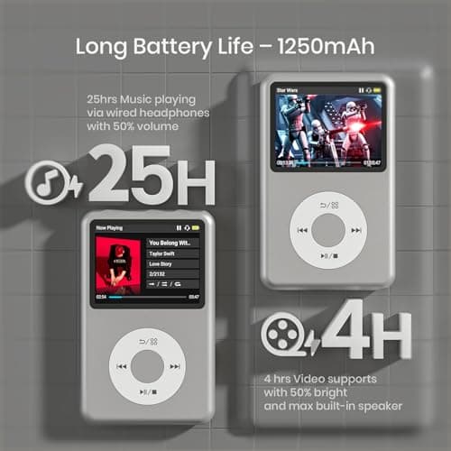 MP3 Player with Bluetooth Black 128GB Video EBOOK Sliver thumbnail 7