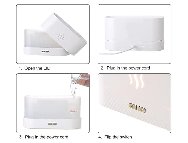 ZWMBYN Flame Air Diffuser Aromatherapy Air Humidifier, 180ml Cool Mist Mini Humidifier Desktop Air Aroma Diffuser, Auto-Off Safety Switch Noiseless Aroma Diffuser for Home Office thumbnail 5