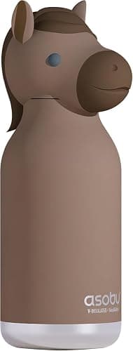 asobu Bestie Bottle Insulated Stainless Steel Water Bottle with Detachable Soft Animal Head Fun Drinking For Kids and Teens with Flexible Reusable Straw 16 Ounce (Horse) thumbnail 2