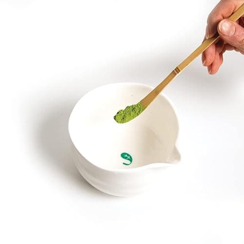 Jade Leaf Matcha - Traditional Porcelain Tea Bowl with Pour Spout - Hand Made Porcelain with White Matte Glaze - For Perfectly Whisked Green Tea (18 Ounce) - Great Gift for Matcha Lovers thumbnail 3