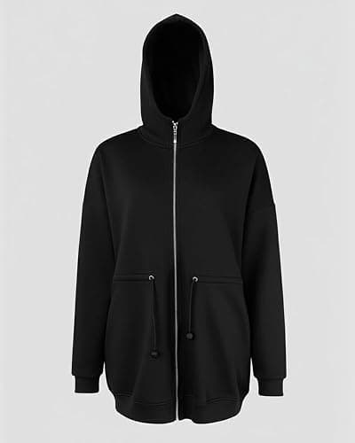 CHICME Womens Zip Up Hoodie Long Sleeve Oversized Sweatshirt Fall Fashion 2025 Casual Jackets Winter Clothes thumbnail 5