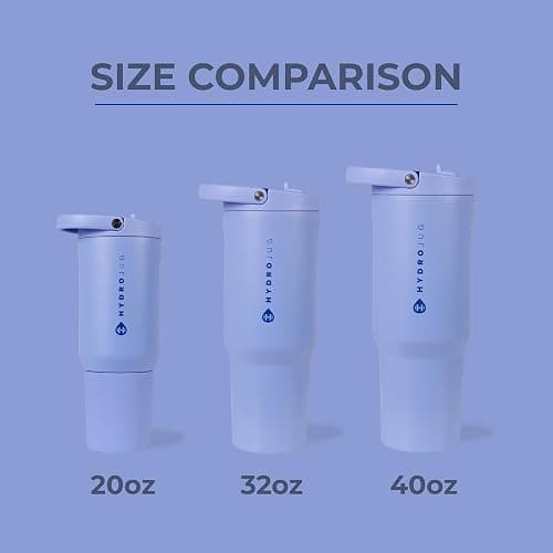 HydroJug Sport - Stainless Steel Tumbler with Straw, Vacuum Insulated, 32oz Leakproof Water Bottle, Ergonomic Design, Reusable, Dishwasher Safe, Rubber Base, Durable for Gym or Outdoors, Peri thumbnail 5