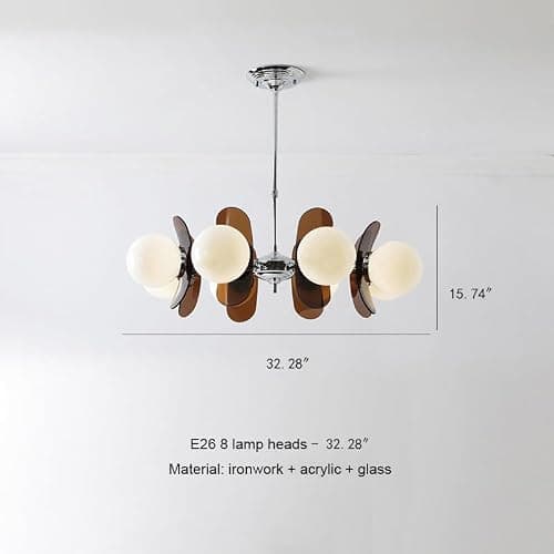 Modern Chandelier Hanging Ceiling Light, 8 Chandelier Brown Medieval Chandelier, recessed Ceiling Light, Pendant Light Lighting fixtures, Dining Room, Living Room, Kitchen Island (Coffe-8) thumbnail 3