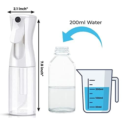 Swift Direct Premium Mist Spray Bottle - 6.8oz/200ml, Continuous Mister water Spray Bottle for Long Straight & Curly Hair Styling, Plants, Ironing, Cleaning, Salon & Skin Care… (transparent) thumbnail 3