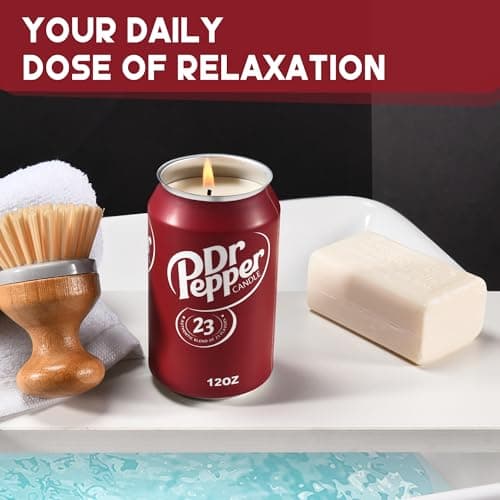 Doctor Pepper Candle - Smells Like the Real Soda - Cute Candles for Cool Gifts - Funny Candles for Any Occasion - Cute Things for Aesthetic Room Decor - Cool Candle for Cool Things thumbnail 4