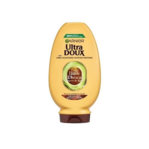 Garnier Ultra Doux - Après-Shampooing pour Cheveux Secs, Bouclés à Crépus - À l'Huile d'Avocat et Beurre de Karité - Texture Crémeuse et Onctueuse - 360 ml - Homme & Femme - Image 1