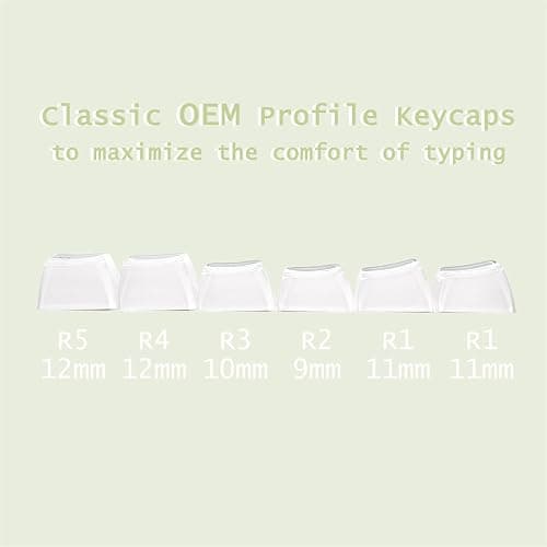 Crystal Jelly Keycaps, White Custom Translucent Keycaps, 135 Keys OEM Profile Keycap Set, Cute Shine Through Keyboard Key Caps for 61/68/84/87/98/100 Cherry MX Keyboard Mechanical, White thumbnail 6