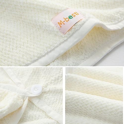 M-bestl 2 Pack Microfiber Hair Towel Wrap,Hair Drying Towel with Button,Quick Dry Hair Towel Turban for Women,Absorbent Anti-frizz Head Towel for Long Thick Curly Hair(Pink&Beige) thumbnail 6