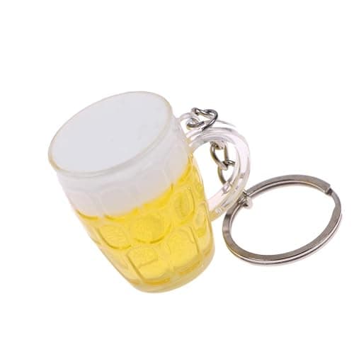 ARFUKA Keyring Simulation Beer Mug Pendant Keychain Metal Keyring Key Holder Men Women Key Chain Key Organizer Birthday Christmas Wedding Valentine's Day Gift for Men and Women thumbnail 7