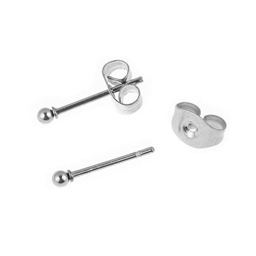 Memsion Stainless Steel Earrings Hypoallergenic Earrings, Ball Stud Silver Stud Earrings Set for Women Men Girls, Nickel Free Earrings thumbnail 6