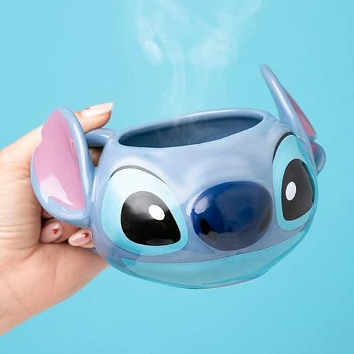 Paladone | Disney's Stitch Shaped Ceramic Coffee Mug | Officially Licensed Disney Lilo & Stitch Merchandise | Collectors Item | Novelty Gifts | Drinkware, Blue - Lilo & Stitch thumbnail 3