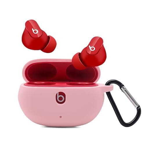 Claiol Silicone Case for Beats Studio Buds 2021/2023, Premium Shockproof Silicone New Beats Studio Buds Case Cover with Keychain. (Pink) - Image 1