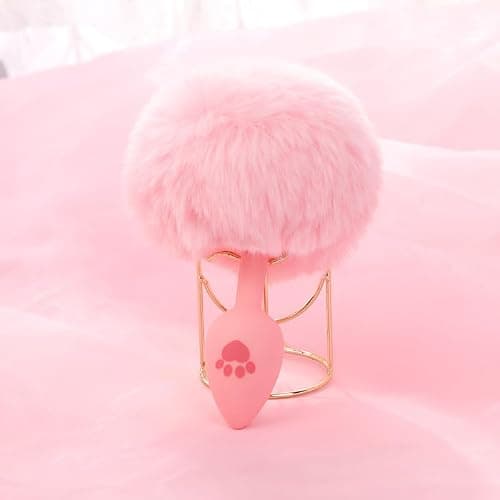 Anal Plug Rabbit Bunny Tail, Pink Fluffy Tail Butt Plug Silicone Anal Sex Toy Cute Sexy Cosplay Erotic Role Play Anus Toy for Adults Men Women Couples thumbnail 4