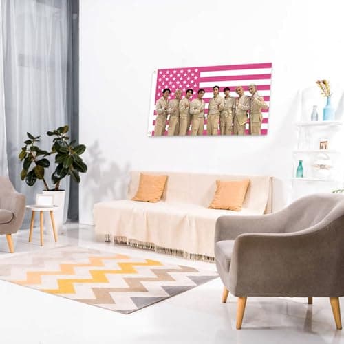 Stray Kids Tapestry, Pink American Flag Design, 3x5 FT Polyester Wall Hanging with Brass Grommets for Bedroom Studio Decor thumbnail 5