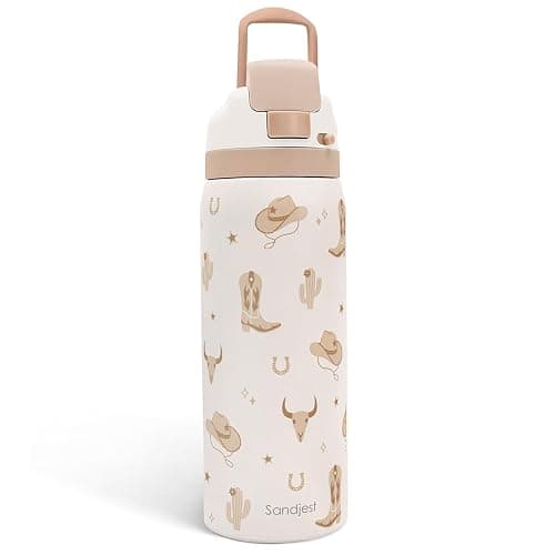 Cowgirl Insulated Stainless Steel Water Bottle with Straw for Sports and Travel, 32oz, Gifts for Women Girls Friends Teens Birthday Christmas - Image 1