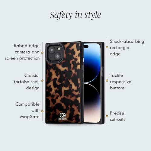 COCOMII Rectangle for iPhone 14/iPhone 13 Case, Chestnut Tortoiseshell thumbnail 3